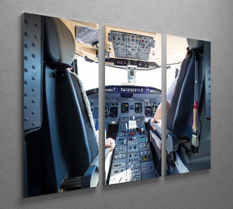 Interior of airplane cockpit 3 Split Panel Canvas Print - Canvas Art Rocks - 2