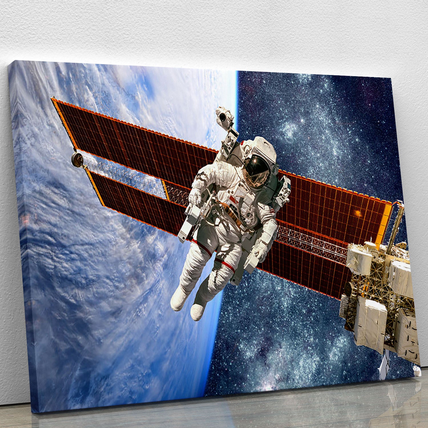 International Space Station and astronaut Canvas Print or Poster - Canvas Art Rocks - 1