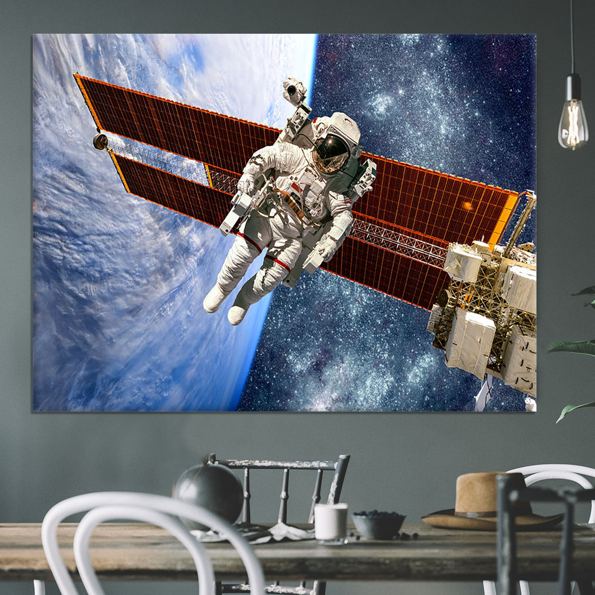 International Space Station and astronaut Canvas Print or Poster - Canvas Art Rocks - 3