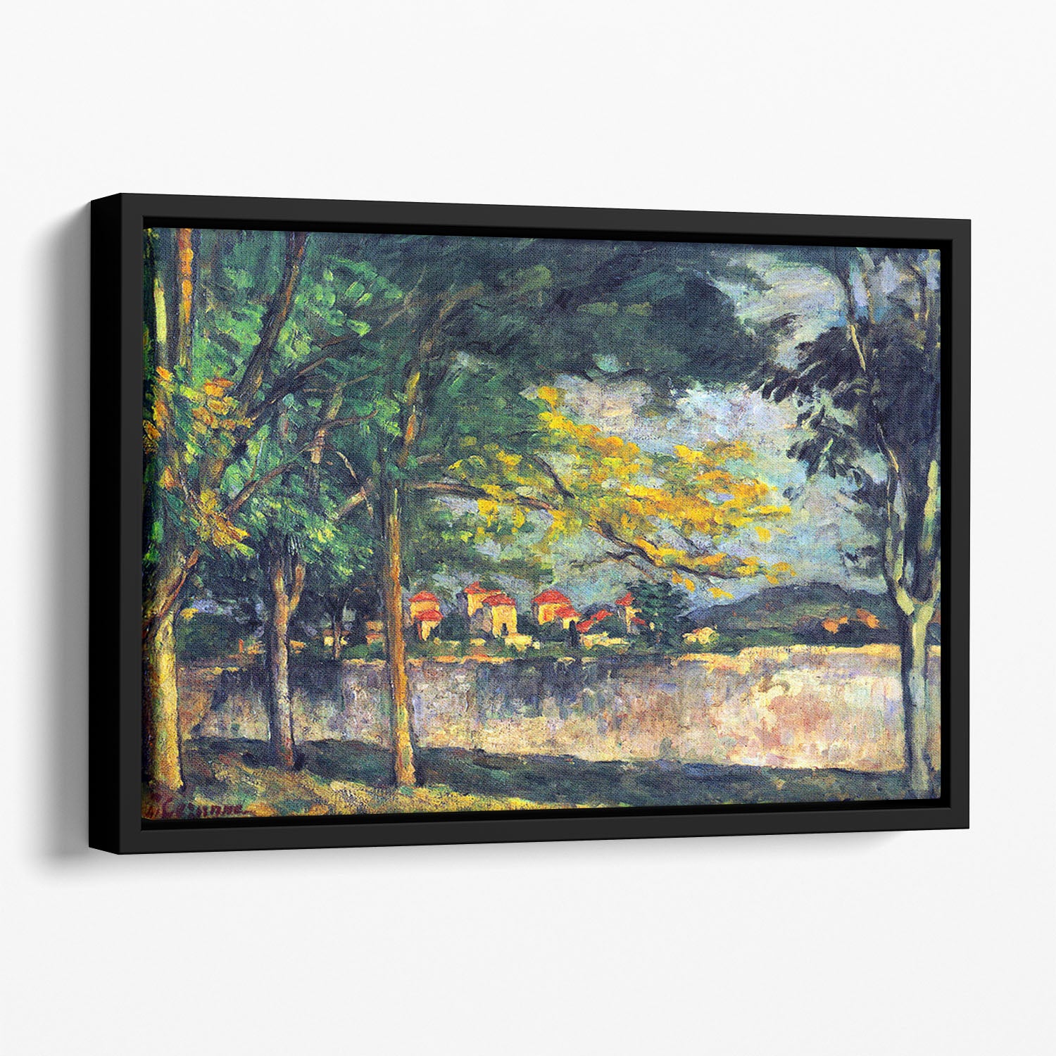 Into Street by Cezanne Floating Framed Canvas - Canvas Art Rocks - 1
