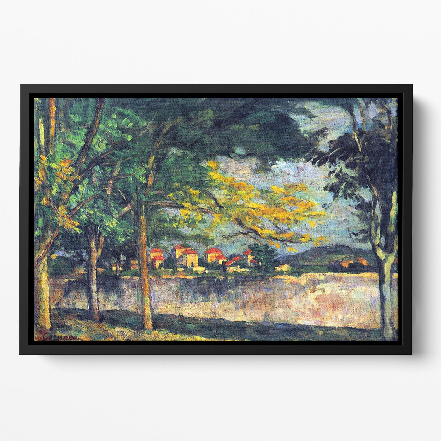 Into Street by Cezanne Floating Framed Canvas - Canvas Art Rocks - 2