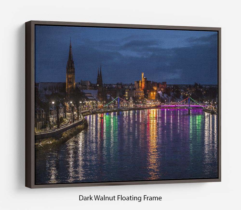 Inverness at night Floating Frame Canvas - Canvas Art Rocks - 5