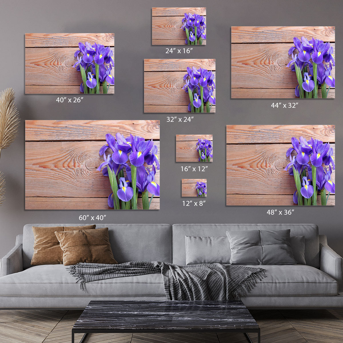Iris on an old wooden background Canvas Print or Poster - Canvas Art Rocks - 7