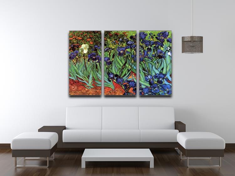 Irises 2 by Van Gogh 3 Split Panel Canvas Print - Canvas Art Rocks - 4