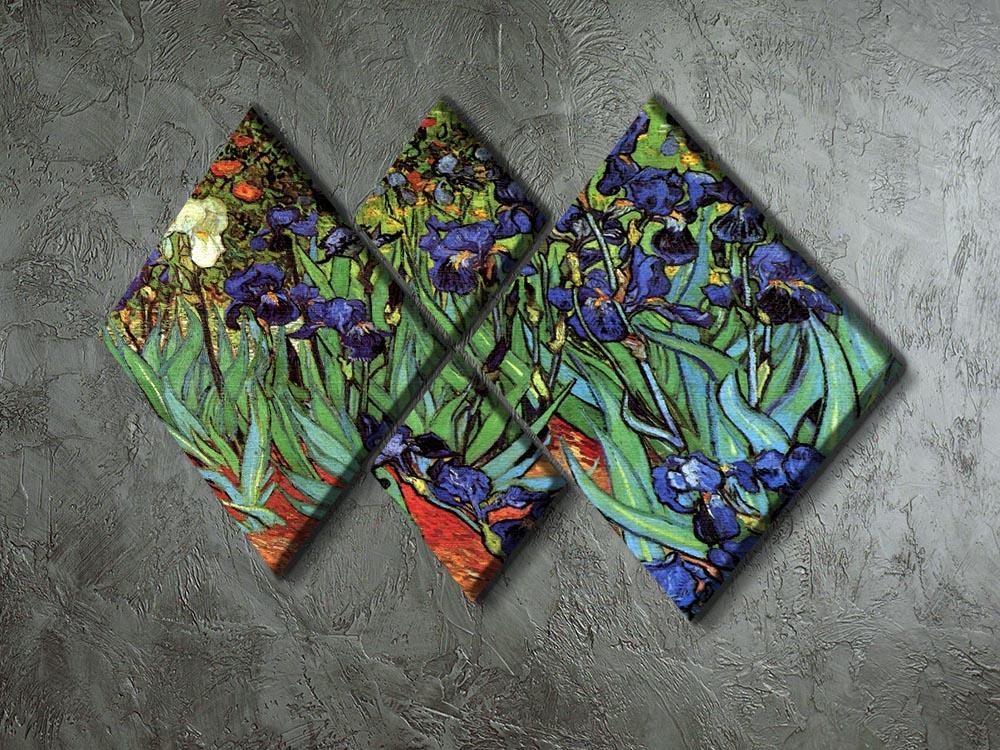 Irises 2 by Van Gogh 4 Square Multi Panel Canvas - Canvas Art Rocks - 2