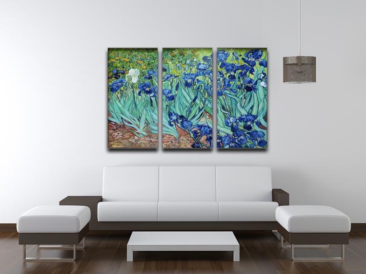 Irises by Van Gogh 3 Split Panel Canvas Print - Canvas Art Rocks - 4