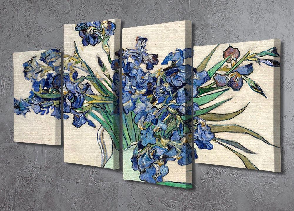 Irises in a vase 4 Split Panel Canvas - Canvas Art Rocks - 2