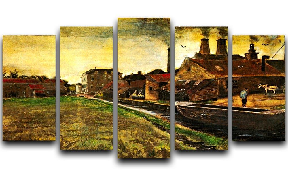 Iron Mill in The Hague by Van Gogh 5 Split Panel Canvas  - Canvas Art Rocks - 1