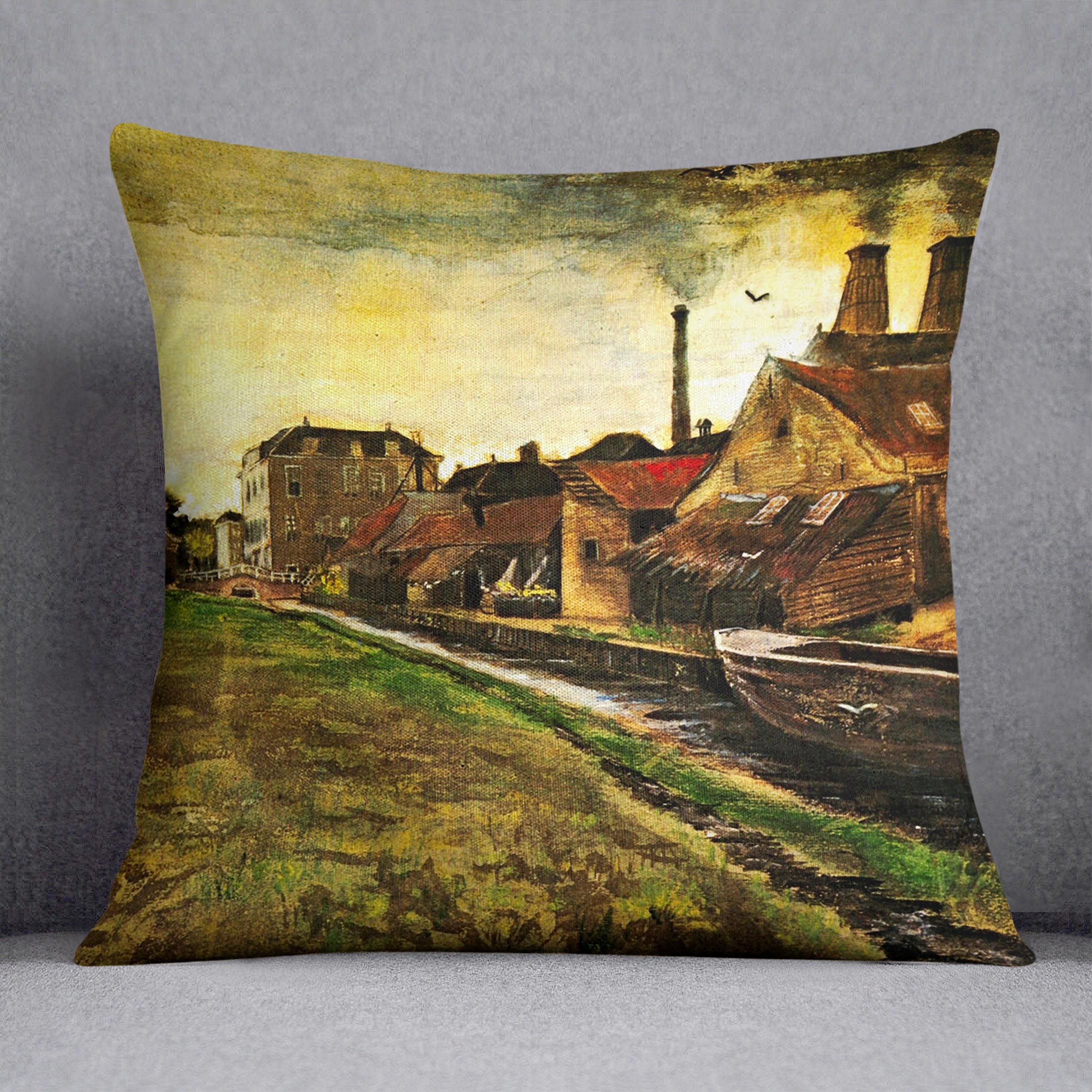 Iron Mill in The Hague by Van Gogh Cushion