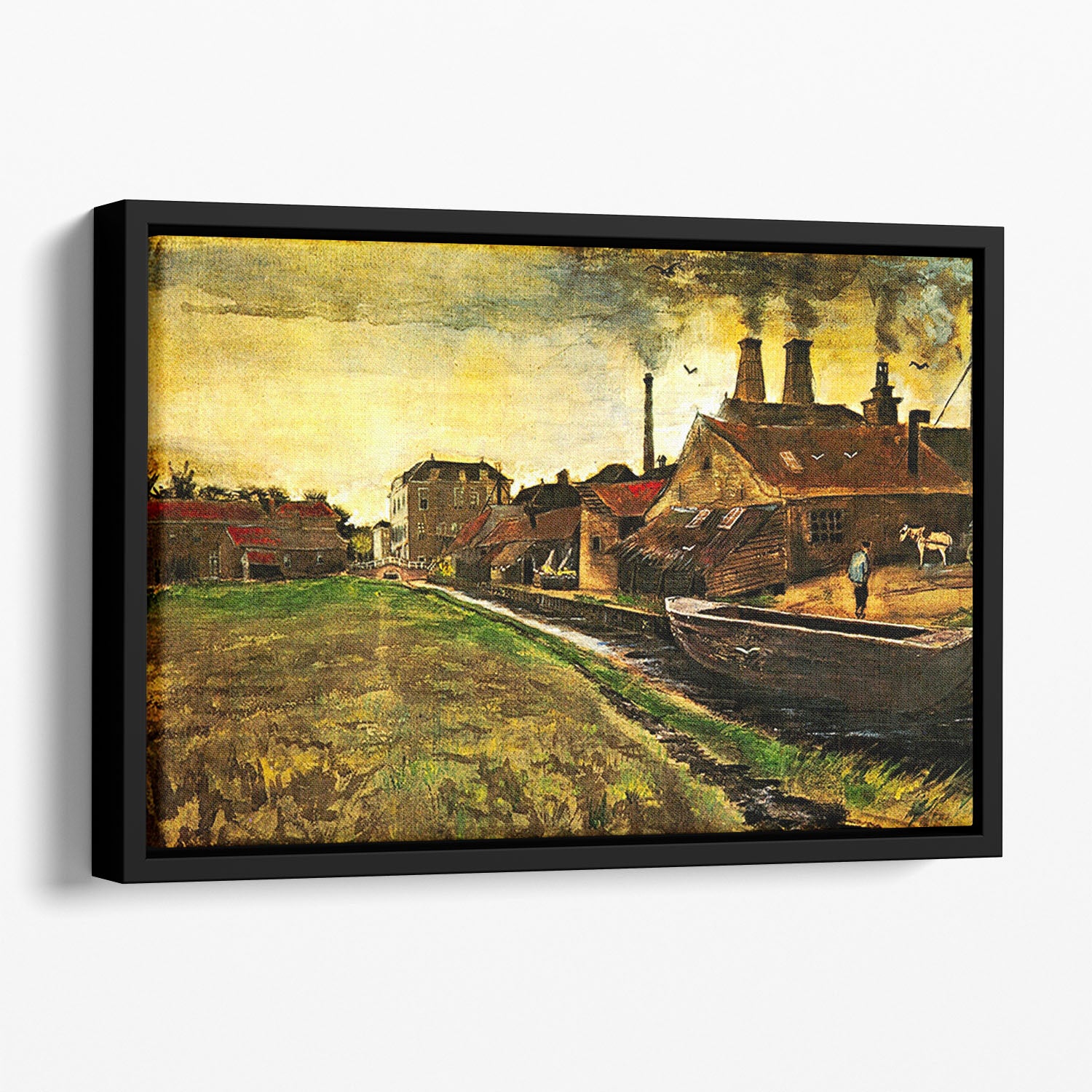 Iron Mill in The Hague by Van Gogh Floating Framed Canvas