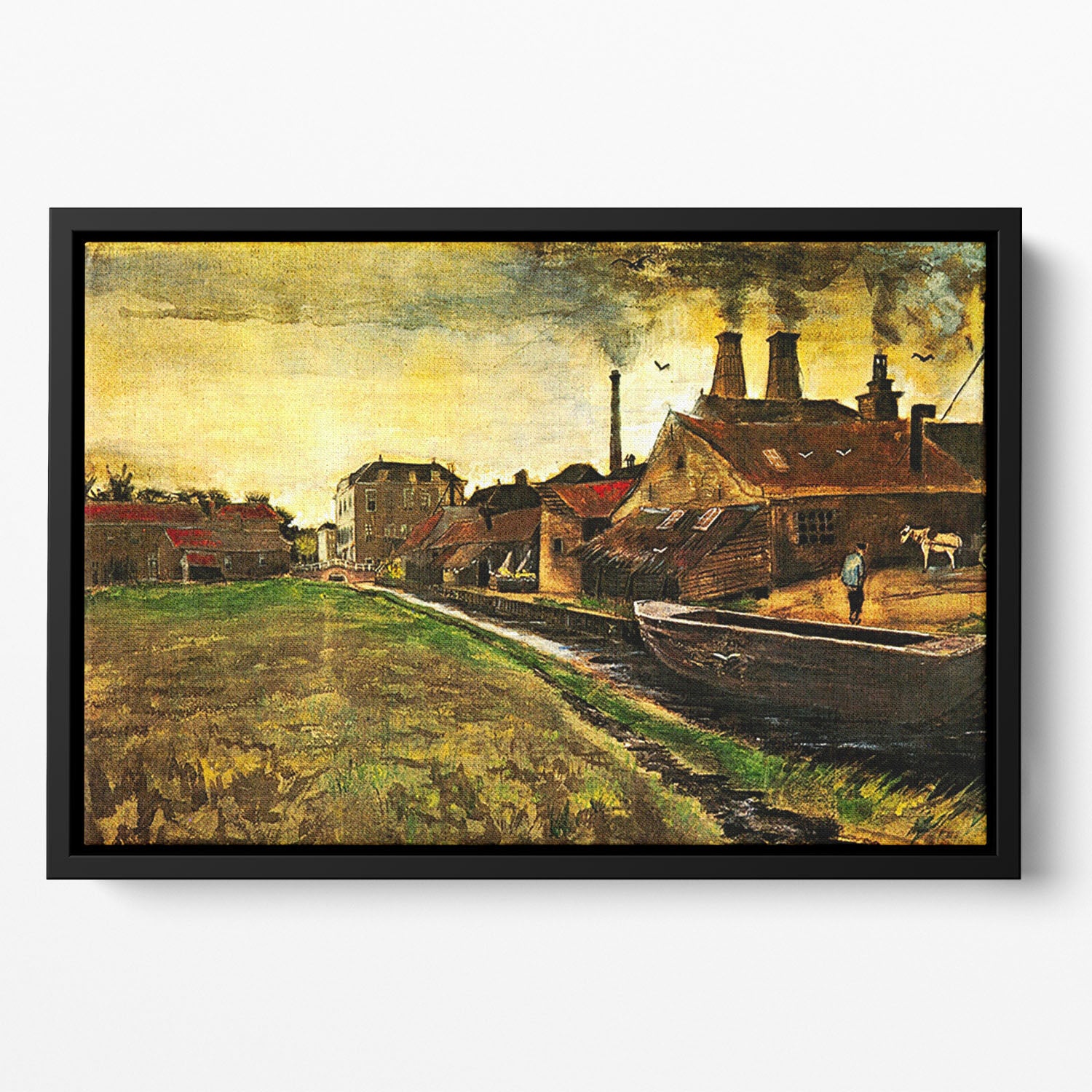 Iron Mill in The Hague by Van Gogh Floating Framed Canvas