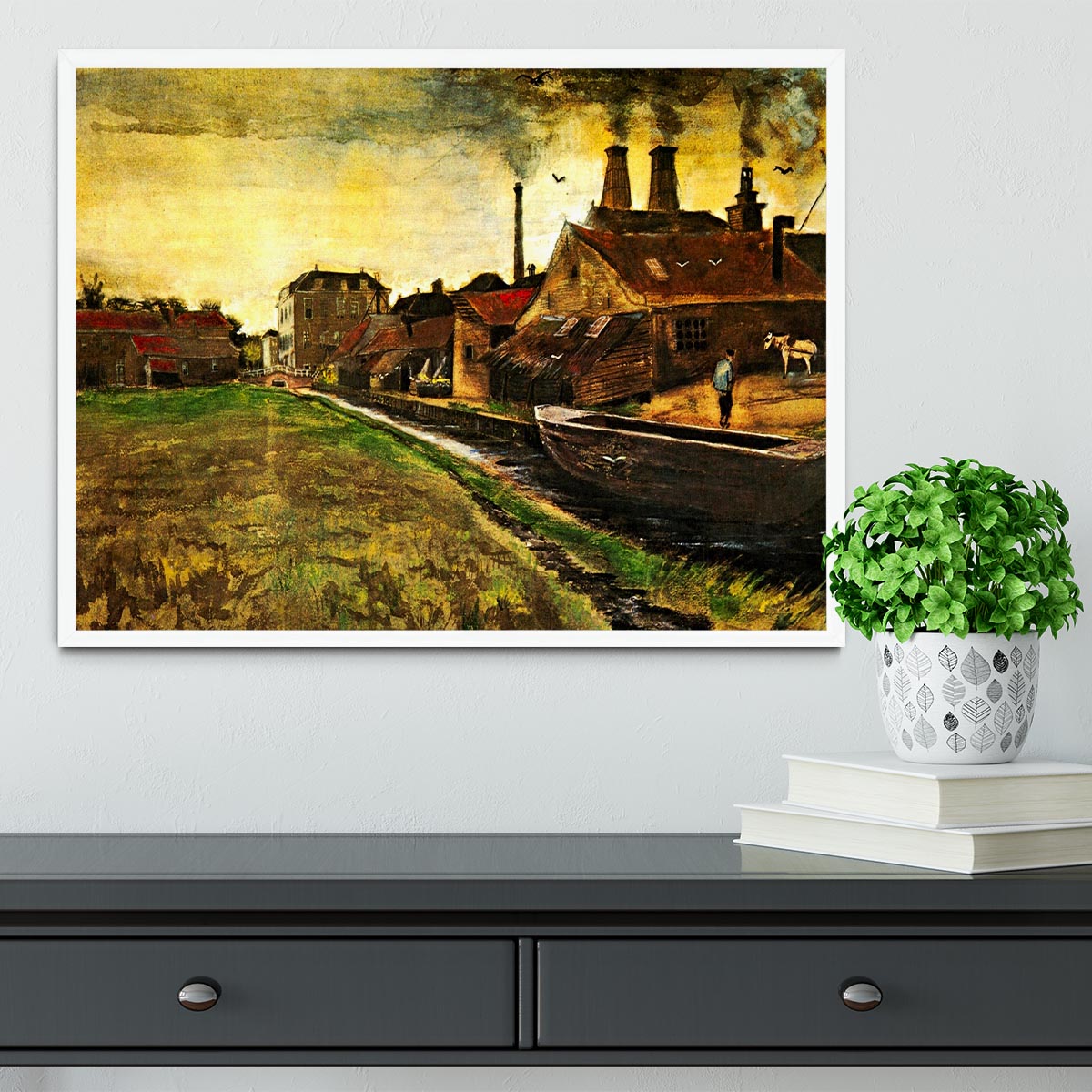 Iron Mill in The Hague by Van Gogh Framed Print - Canvas Art Rocks -6