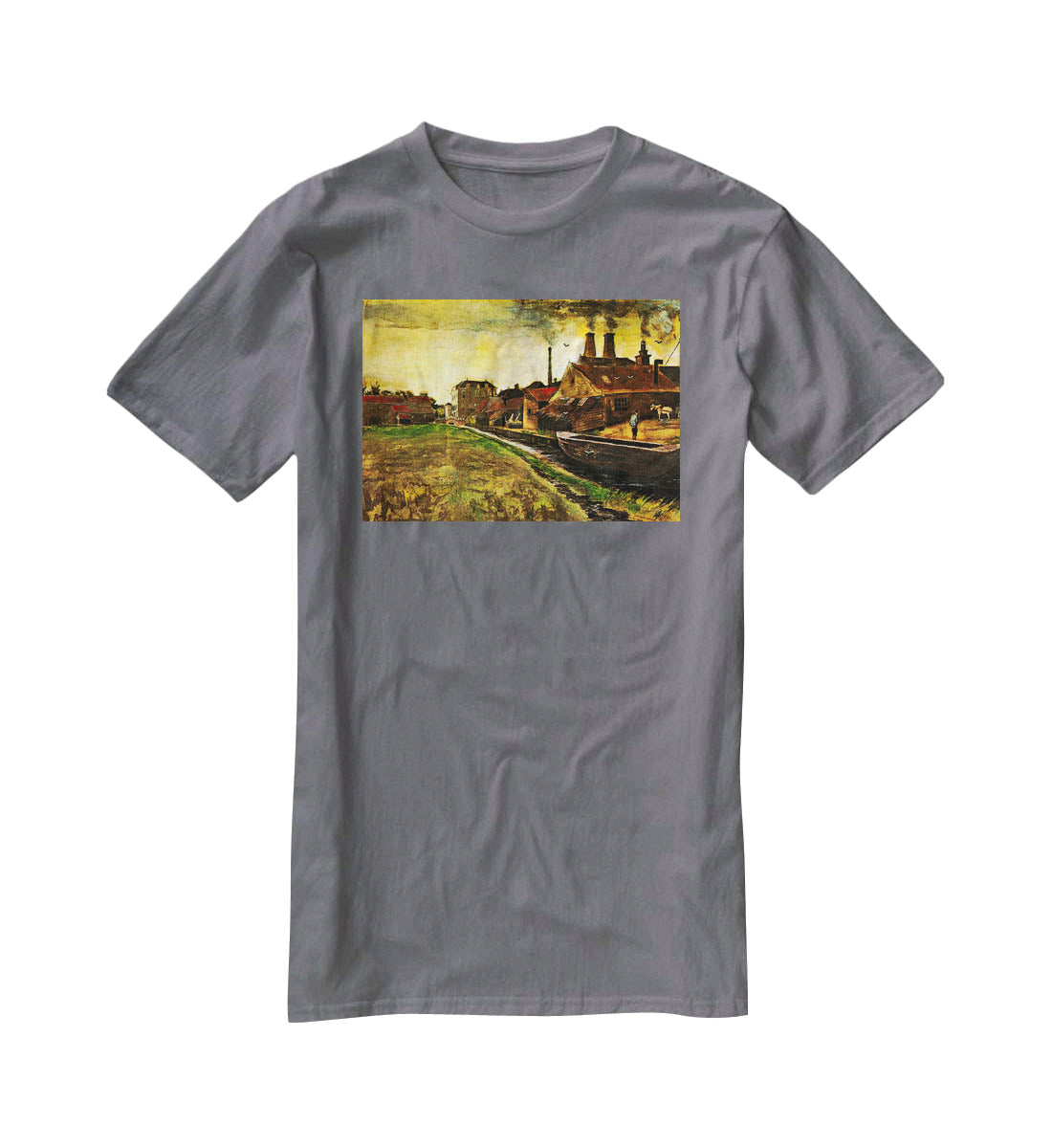 Iron Mill in The Hague by Van Gogh T-Shirt - Canvas Art Rocks - 3