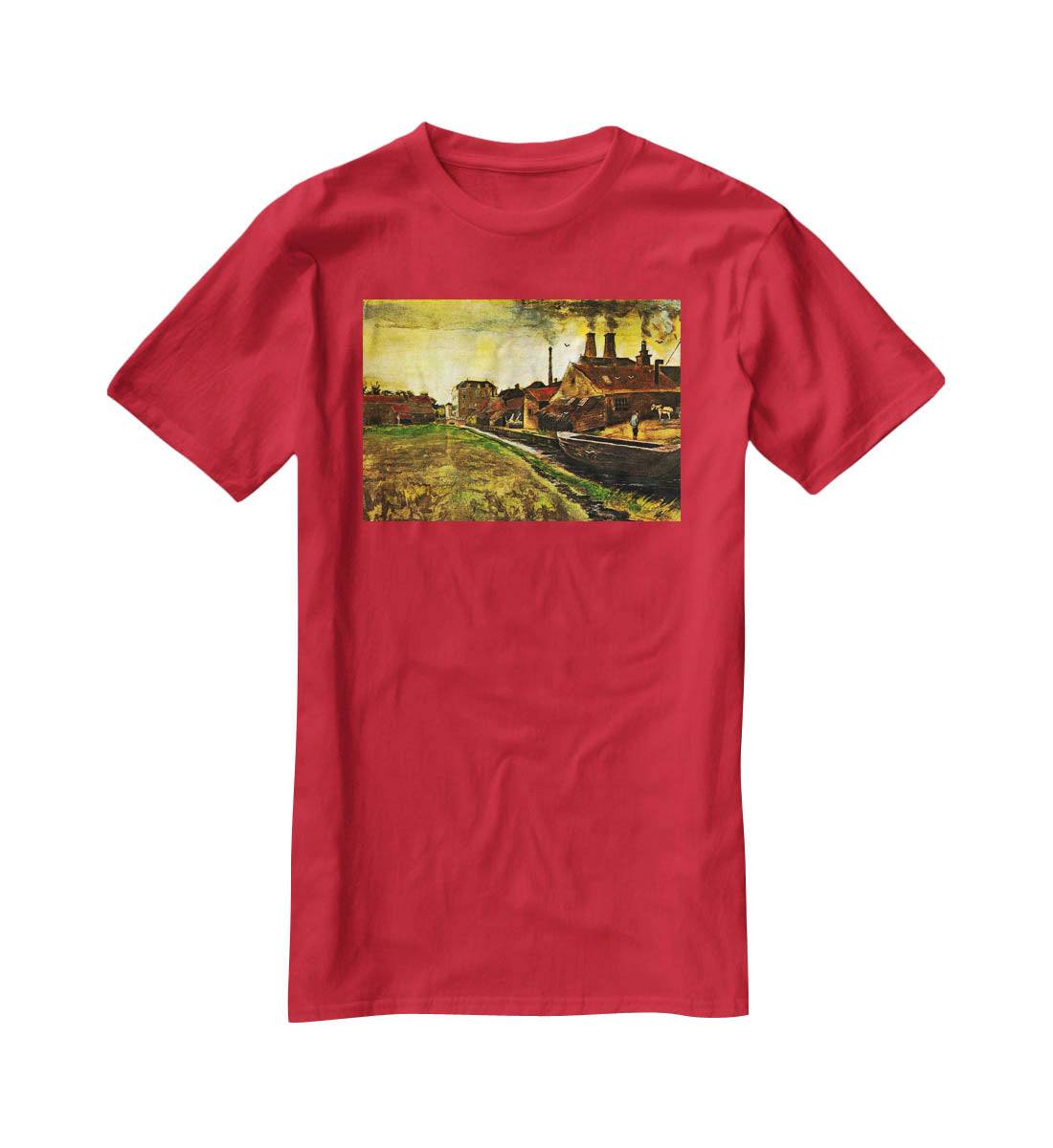 Iron Mill in The Hague by Van Gogh T-Shirt - Canvas Art Rocks - 4