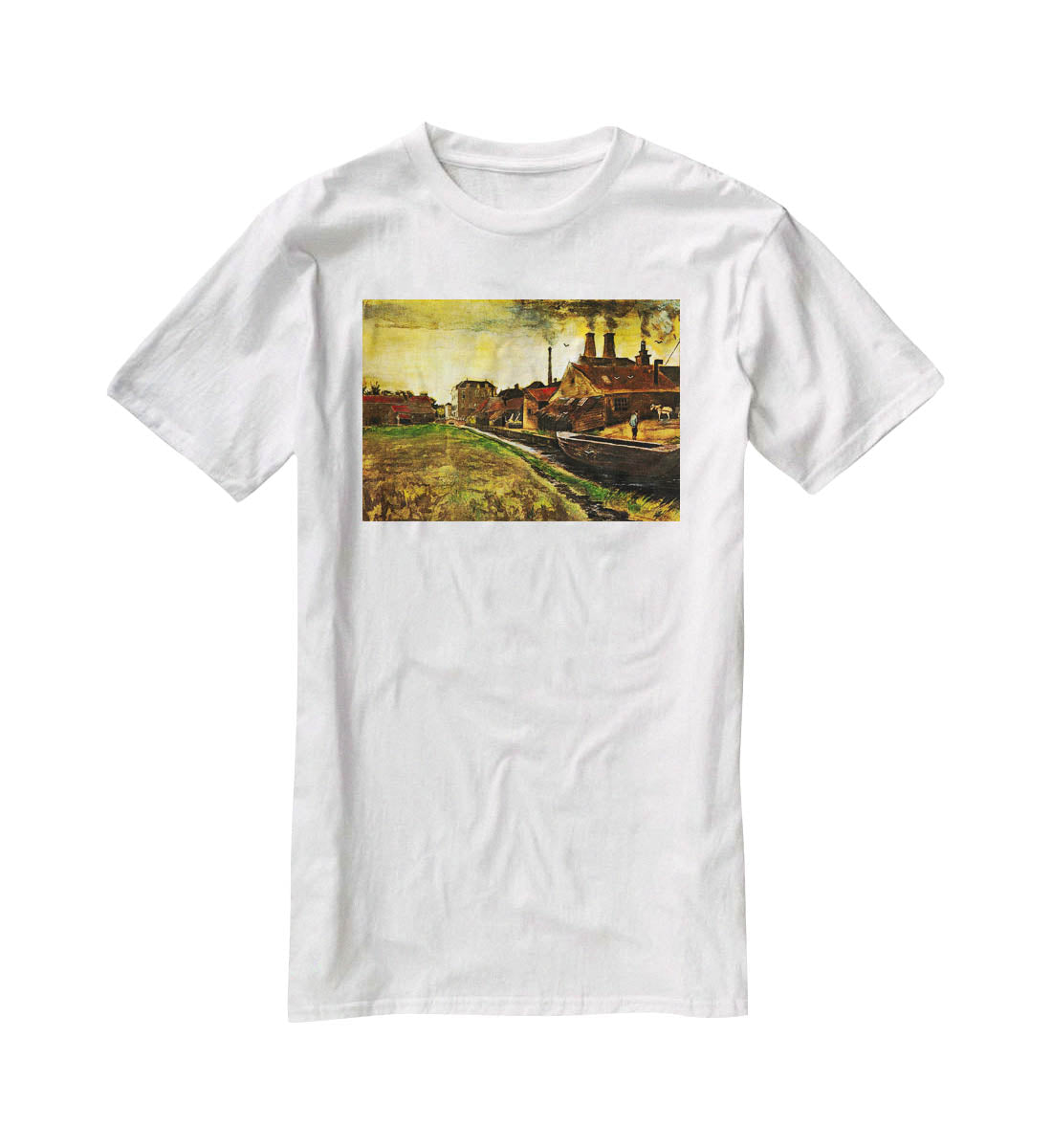 Iron Mill in The Hague by Van Gogh T-Shirt - Canvas Art Rocks - 5