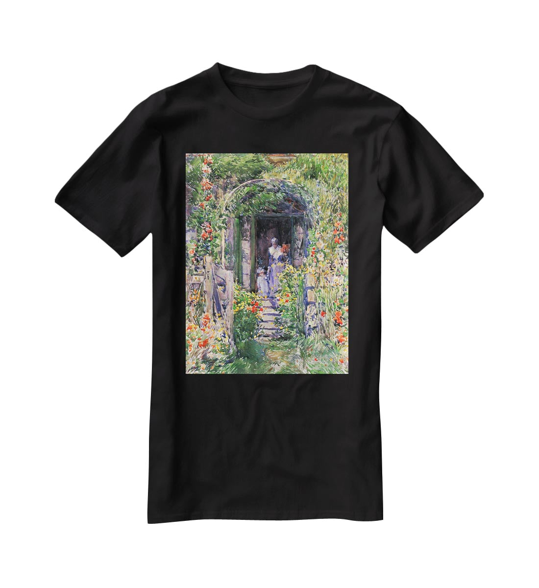 Isles of Shoals Garden by Hassam T-Shirt - Canvas Art Rocks - 1