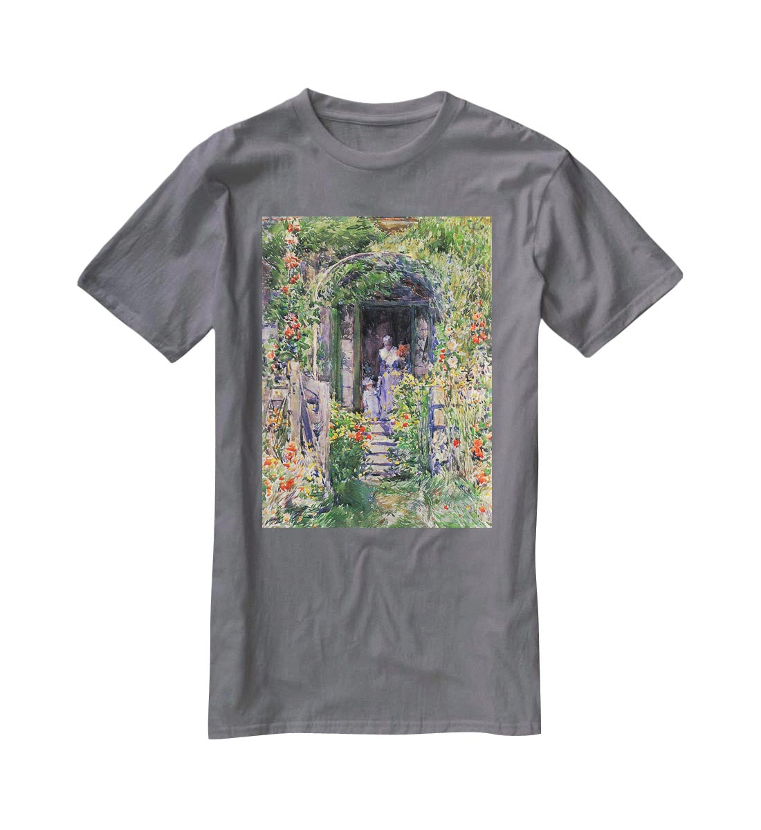 Isles of Shoals Garden by Hassam T-Shirt - Canvas Art Rocks - 3