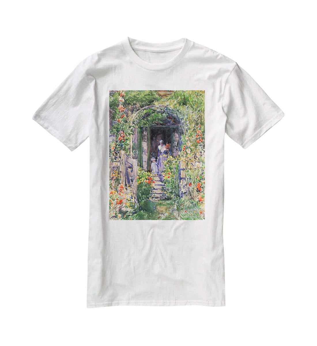 Isles of Shoals Garden by Hassam T-Shirt - Canvas Art Rocks - 5