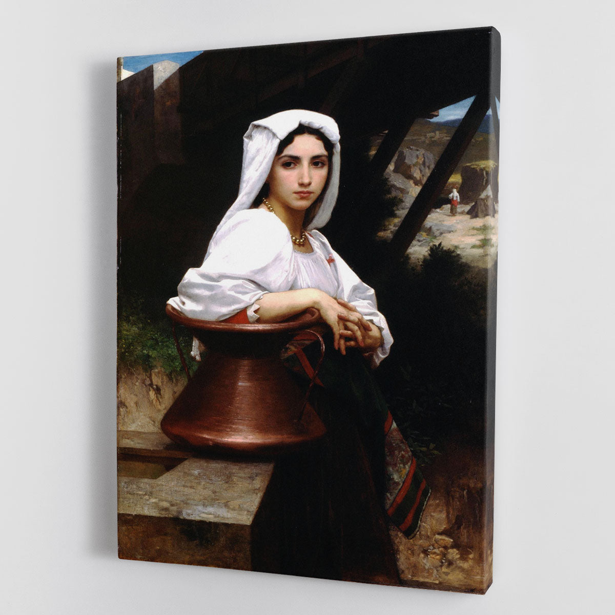 Italian Girl Drawing Water By Bouguereau Canvas Print or Poster - Canvas Art Rocks - 1