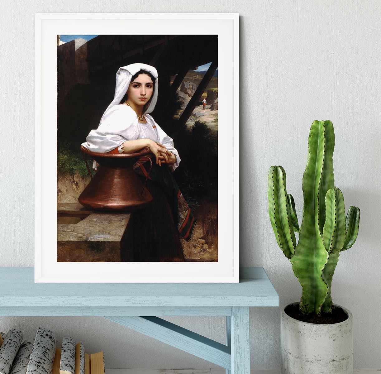 Italian Girl Drawing Water By Bouguereau Framed Print - Canvas Art Rocks - 5