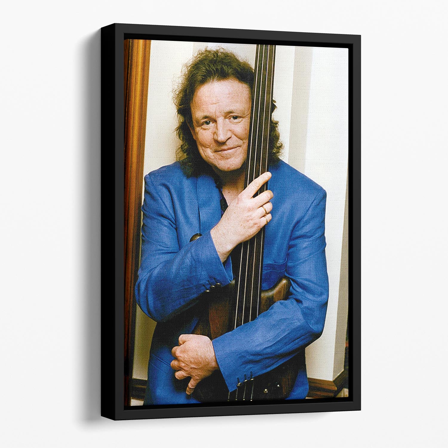 Jack Bruce bass player with Cream Floating Framed Canvas - Canvas Art Rocks - 1