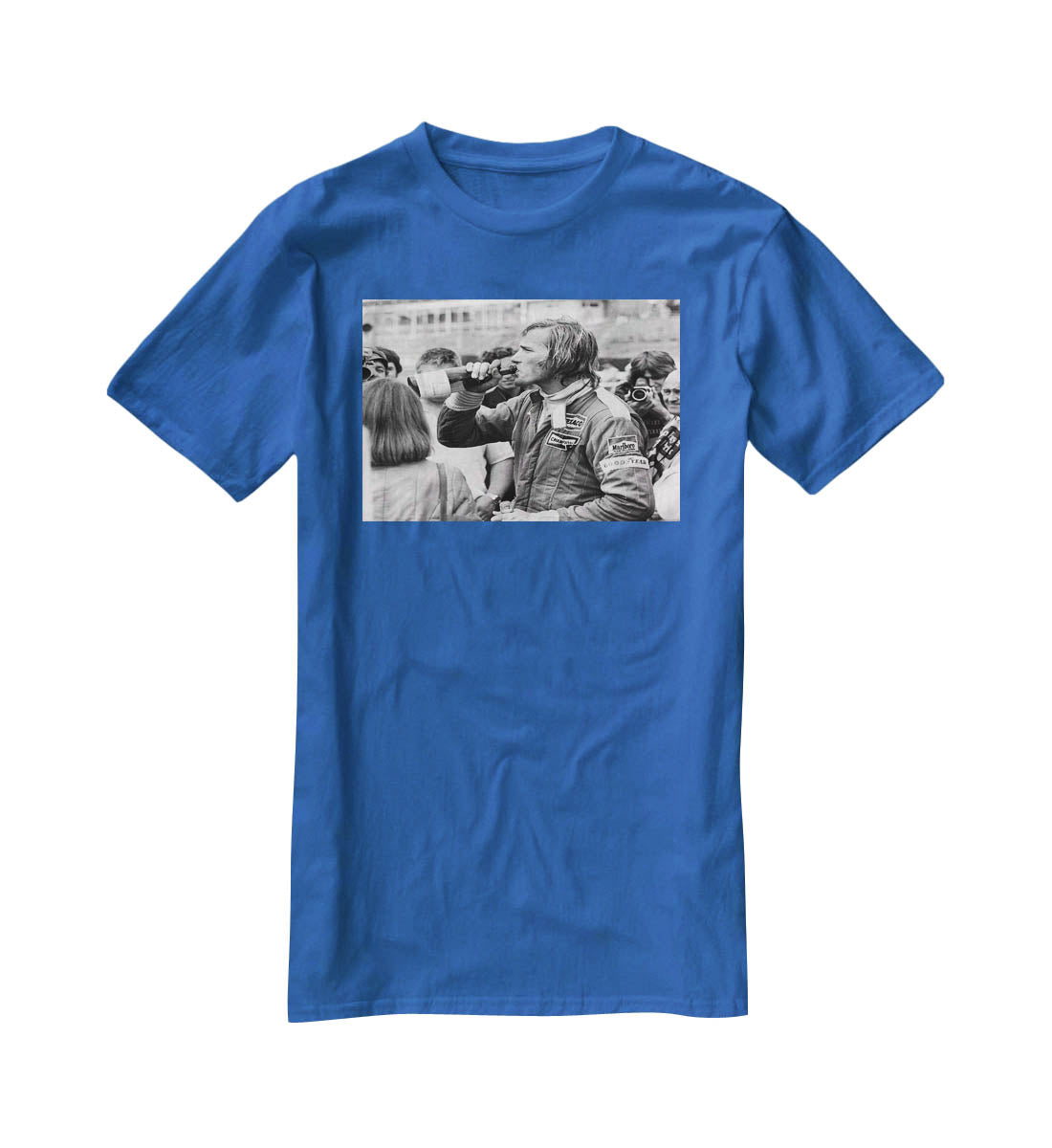 James Hunt swigging champagne T-Shirt - Canvas Art Rocks - 2