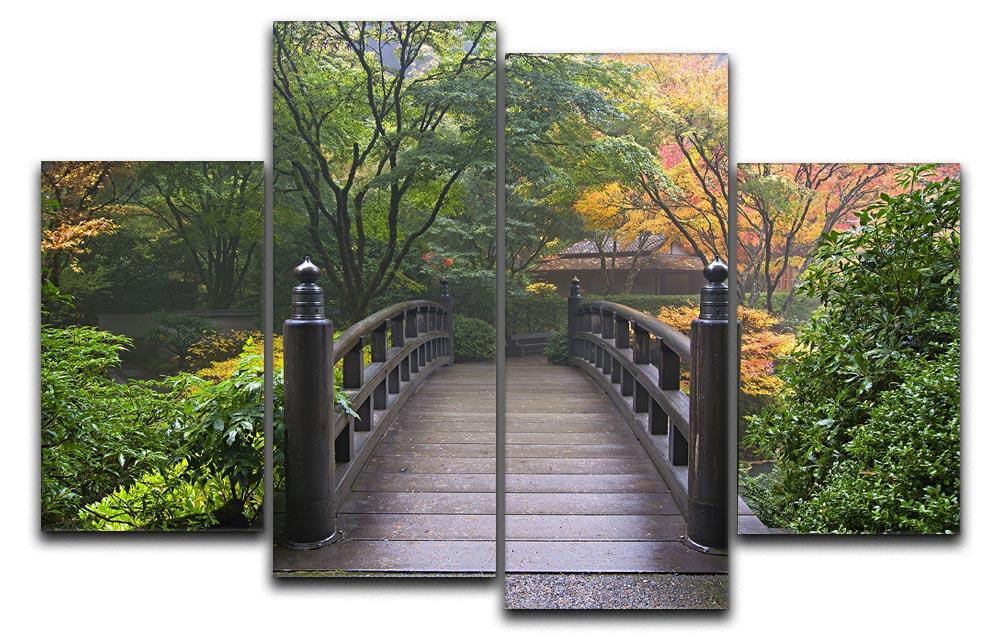 Japanese Garden Oregon in Autumn 4 Split Panel Canvas  - Canvas Art Rocks - 1