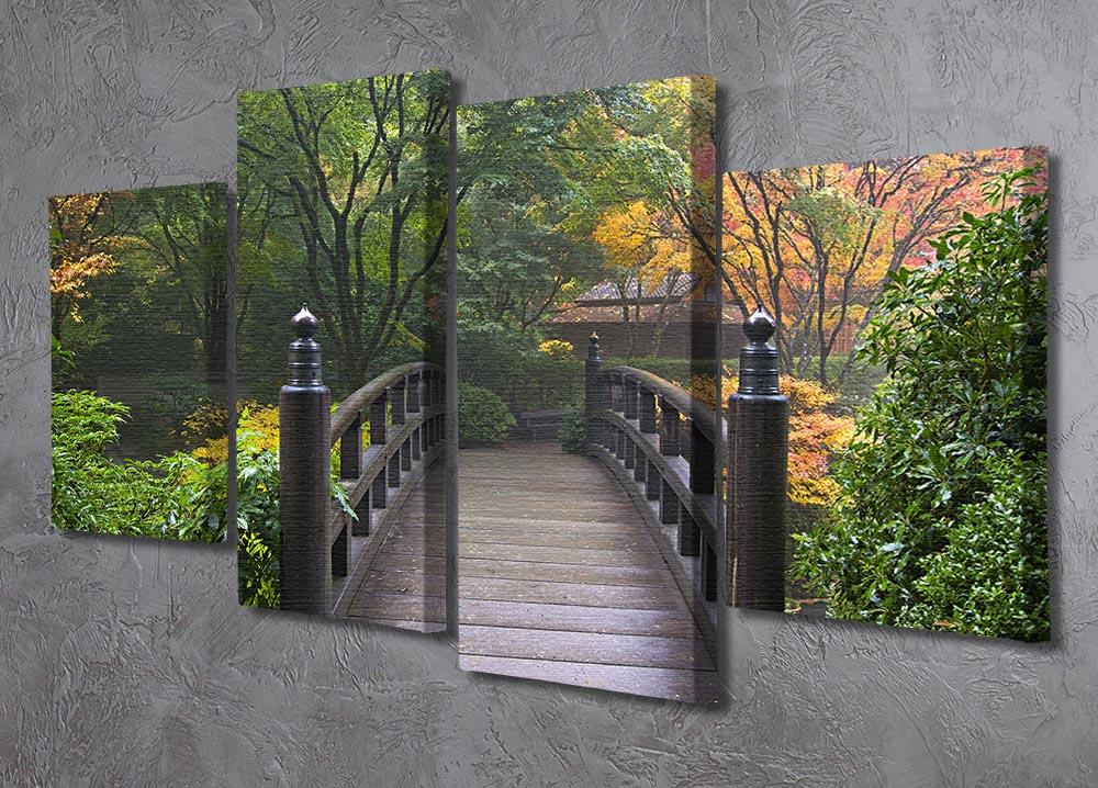 Japanese Garden Oregon in Autumn 4 Split Panel Canvas  - Canvas Art Rocks - 2