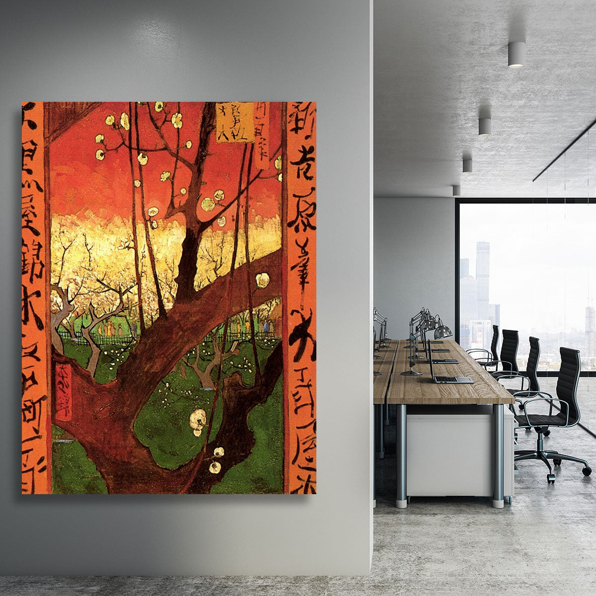 Japonaiserie Flowering Plum Tree after Hiroshige by Van Gogh Canvas Print or Poster - Canvas Art Rocks - 3