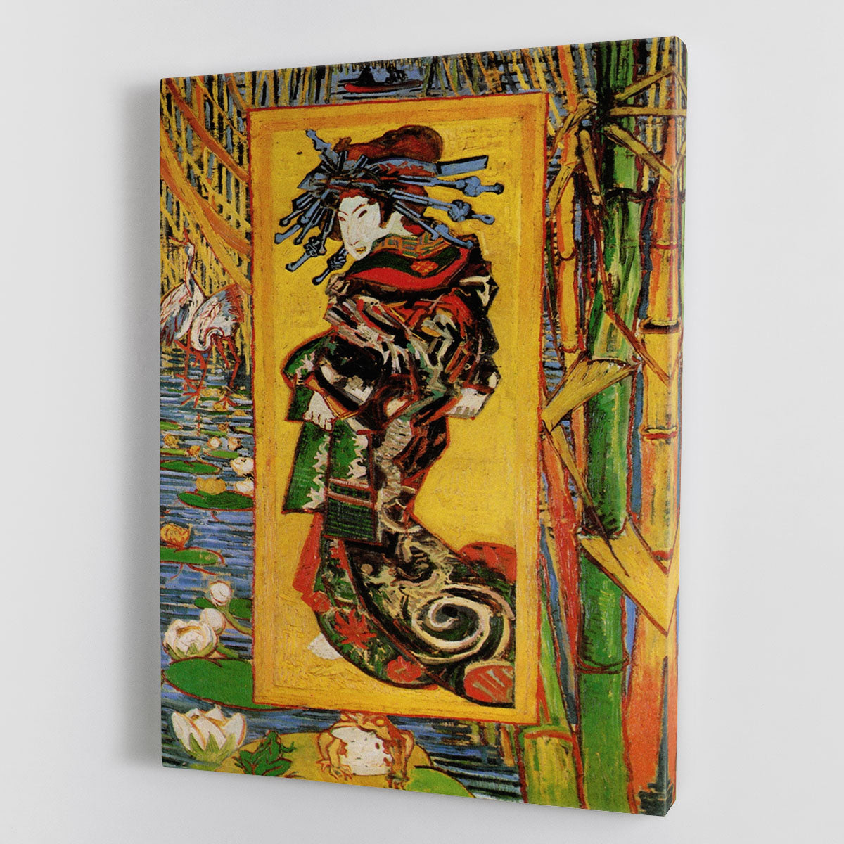 Japonaiserie Oiran after Kesa Eisen by Van Gogh Canvas Print or Poster - Canvas Art Rocks - 1