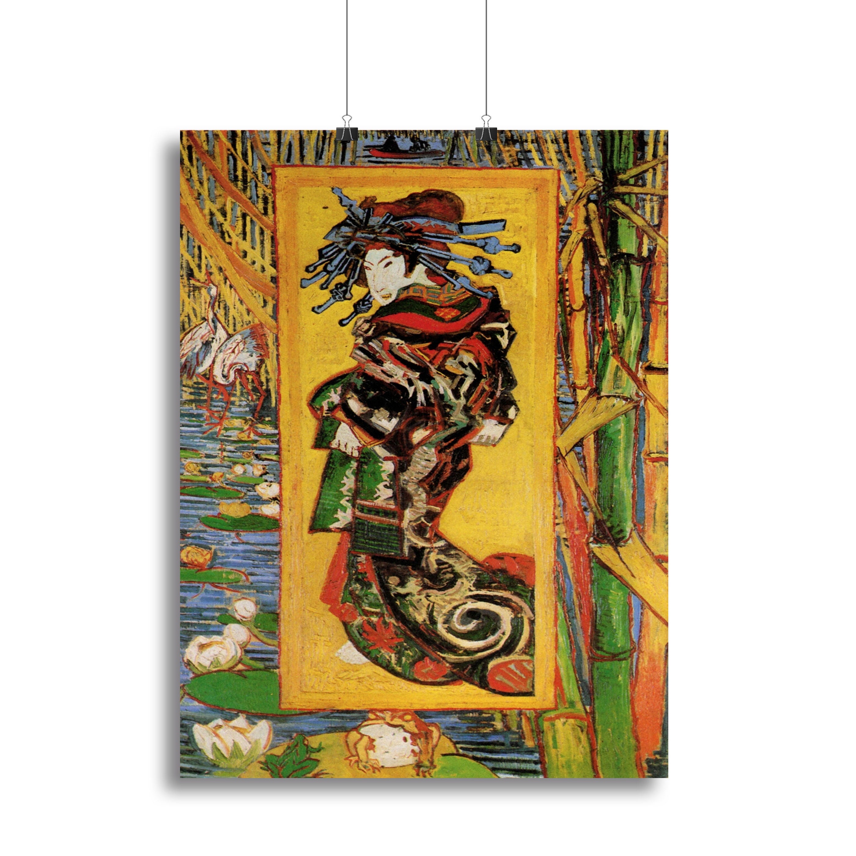 Japonaiserie Oiran after Kesa Eisen by Van Gogh Canvas Print or Poster - Canvas Art Rocks - 2