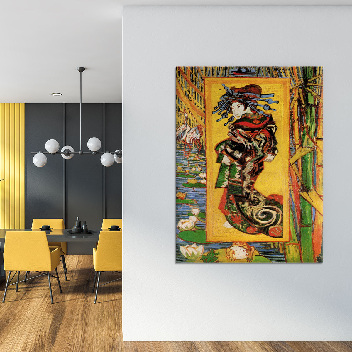 Japonaiserie Oiran after Kesa Eisen by Van Gogh Canvas Print or Poster - Canvas Art Rocks - 4