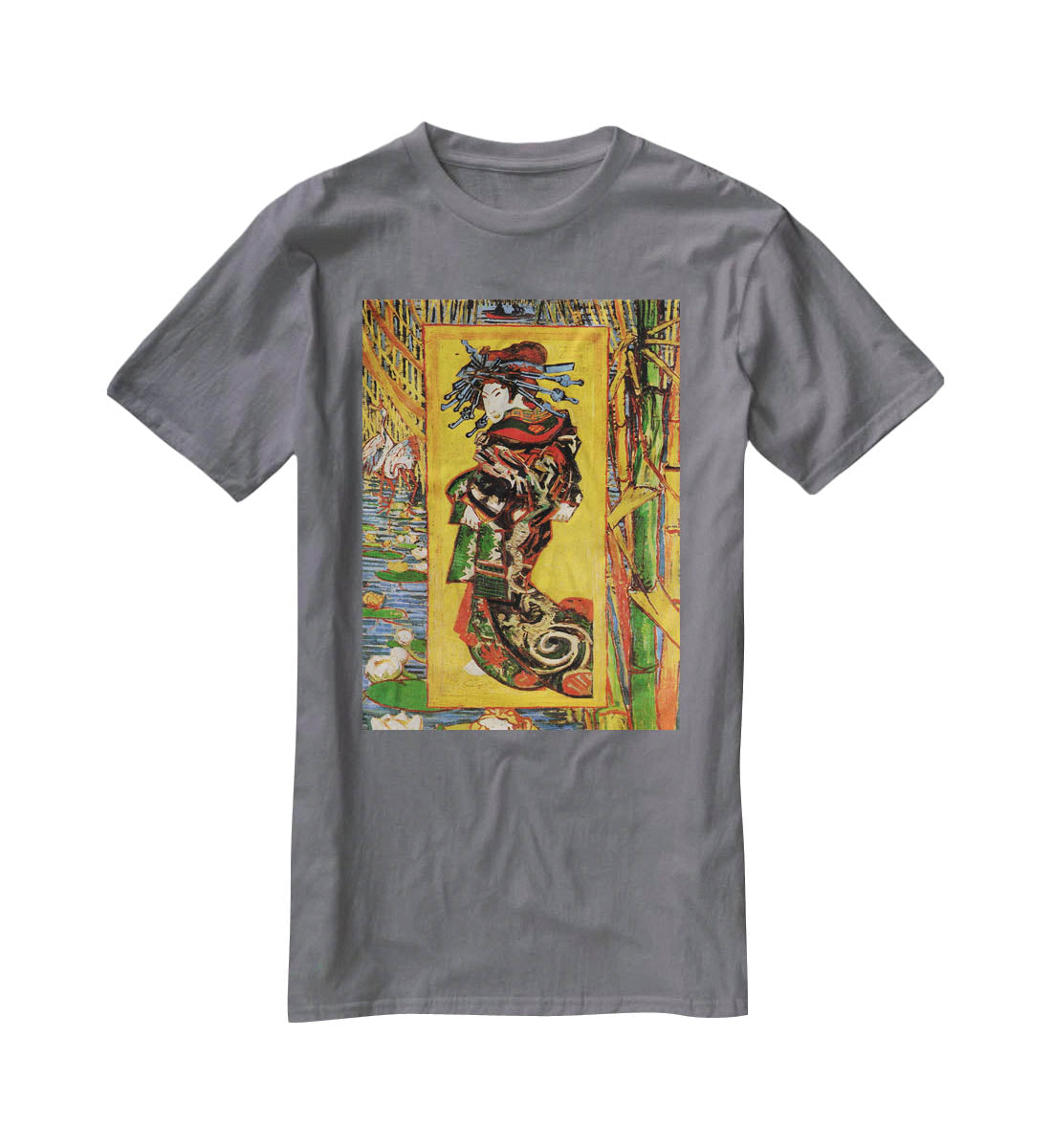 Japonaiserie Oiran after Kesa Eisen by Van Gogh T-Shirt - Canvas Art Rocks - 3