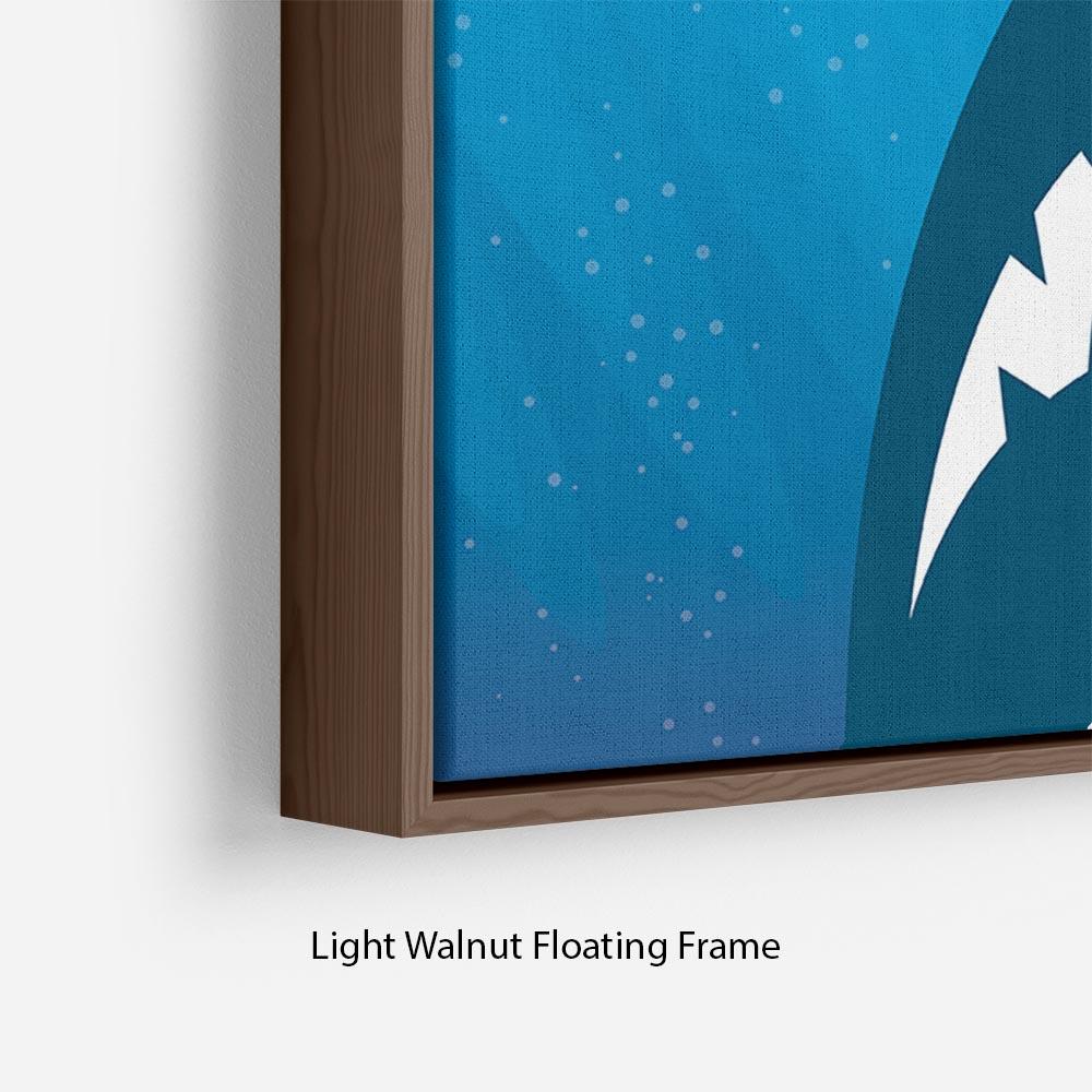 Jaws Minimal Movie Floating Frame Canvas - Canvas Art Rocks - 8
