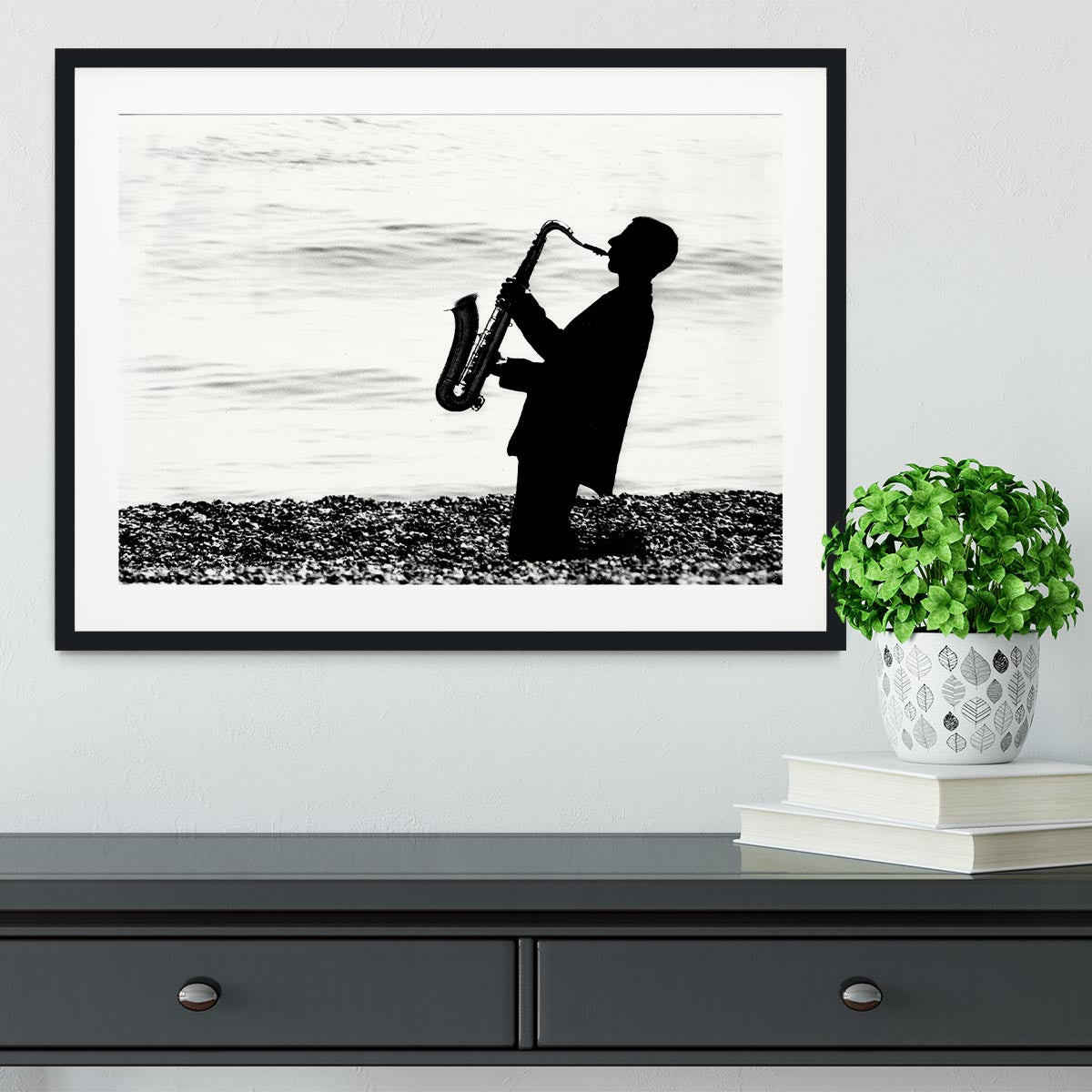 Jazz on the beach Framed Print - Canvas Art Rocks - 1