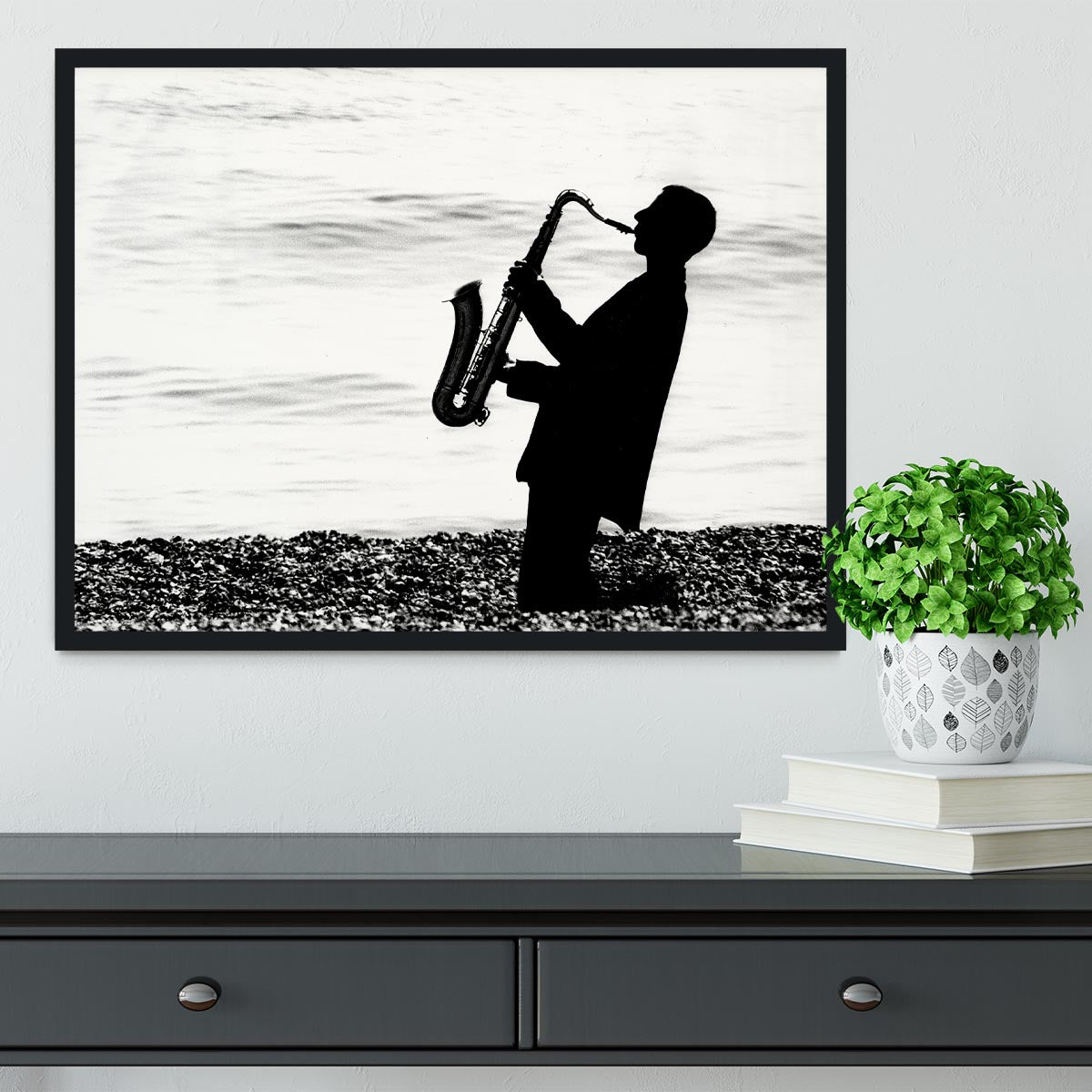 Jazz on the beach Framed Print - Canvas Art Rocks - 2