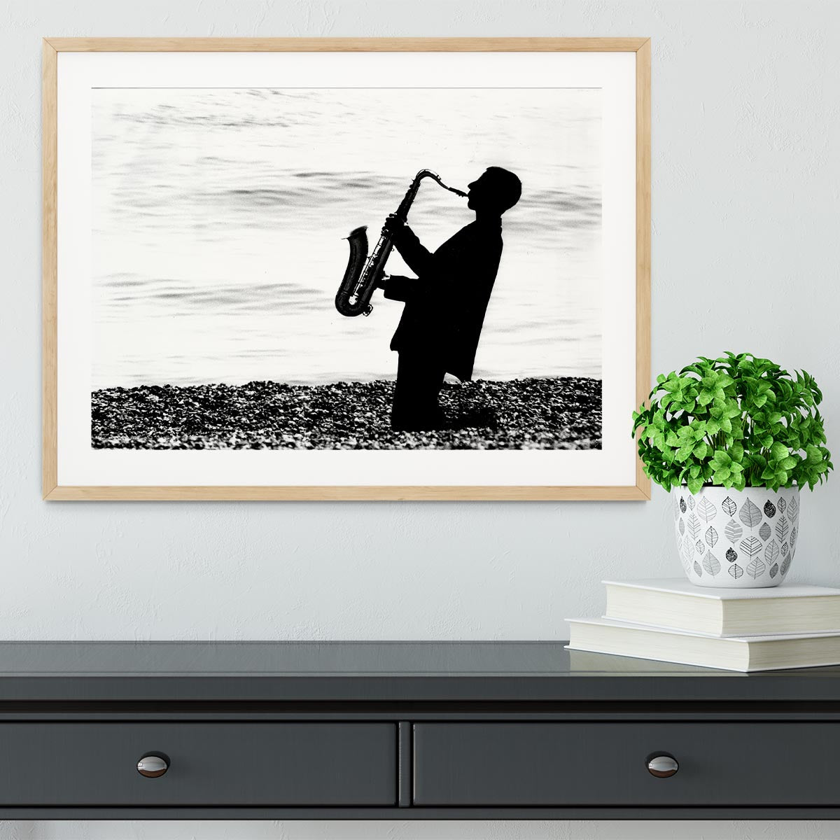 Jazz on the beach Framed Print - Canvas Art Rocks - 3