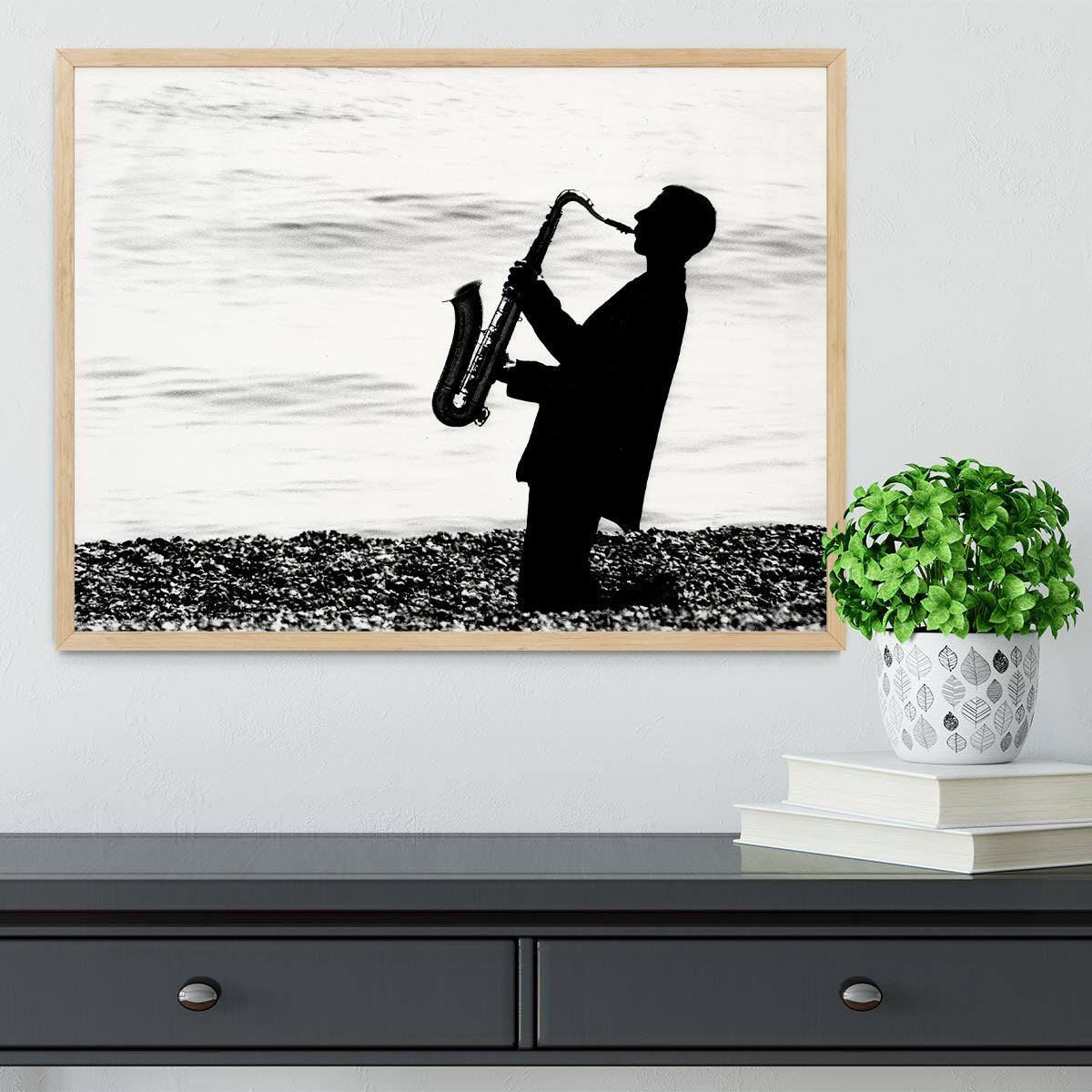 Jazz on the beach Framed Print - Canvas Art Rocks - 4