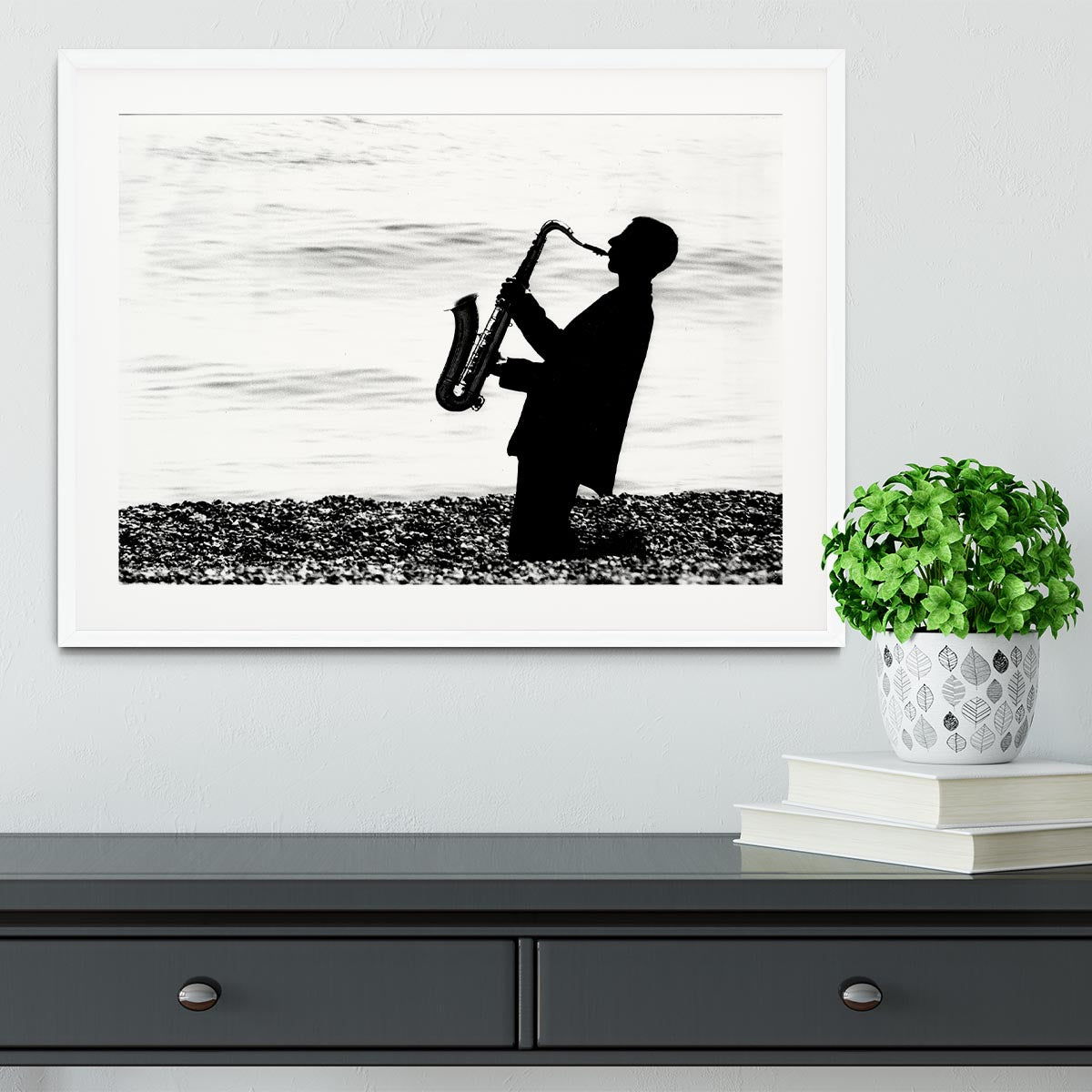 Jazz on the beach Framed Print - Canvas Art Rocks - 5
