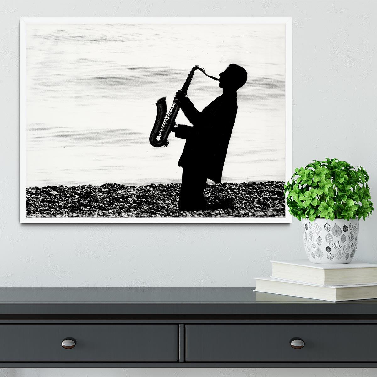 Jazz on the beach Framed Print - Canvas Art Rocks -6