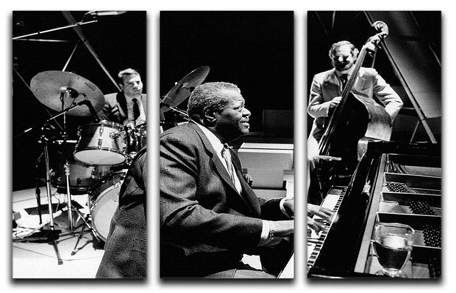 Jazz pianist Oscar Peterson 3 Split Panel Canvas Print - Canvas Art Rocks - 1