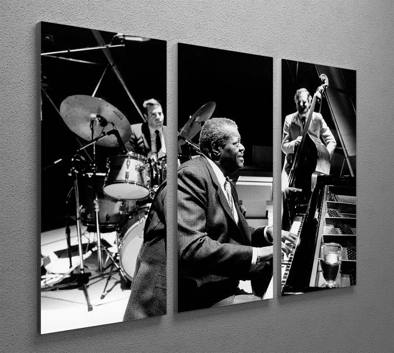 Jazz pianist Oscar Peterson 3 Split Panel Canvas Print - Canvas Art Rocks - 2