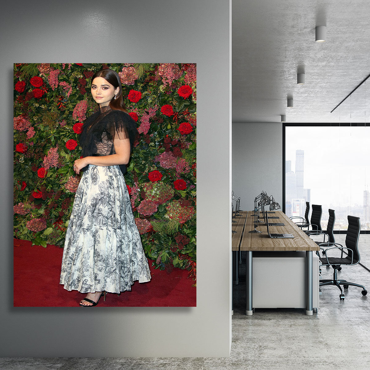 Jenna Coleman on the red carpet Canvas Print or Poster - Canvas Art Rocks - 3