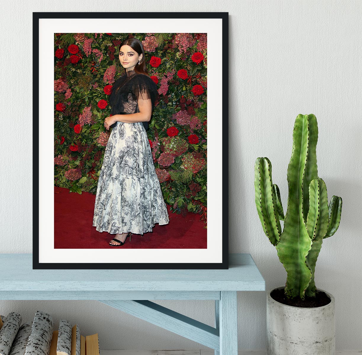Jenna Coleman on the red carpet Framed Print - Canvas Art Rocks - 1