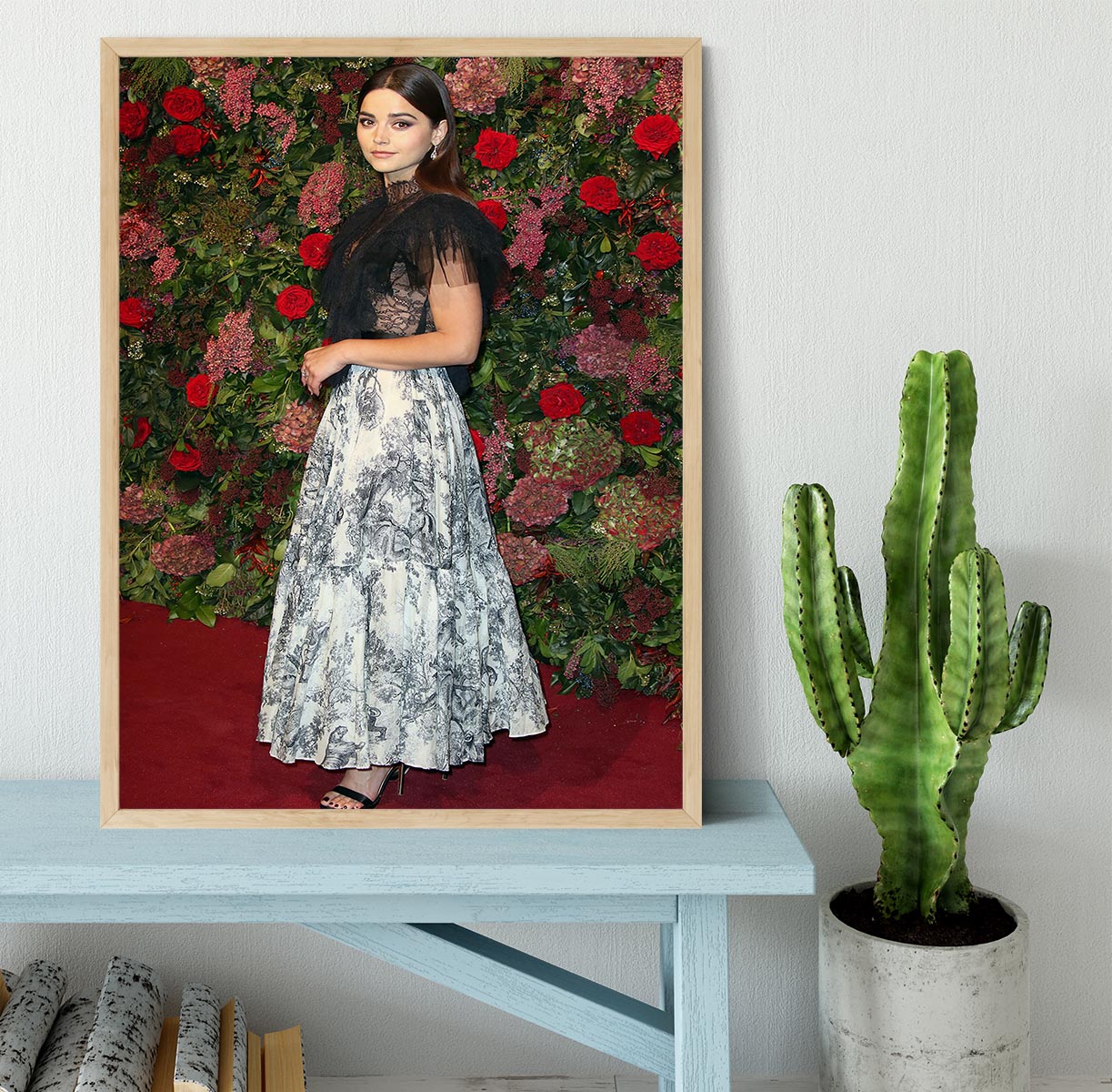 Jenna Coleman on the red carpet Framed Print - Canvas Art Rocks - 4