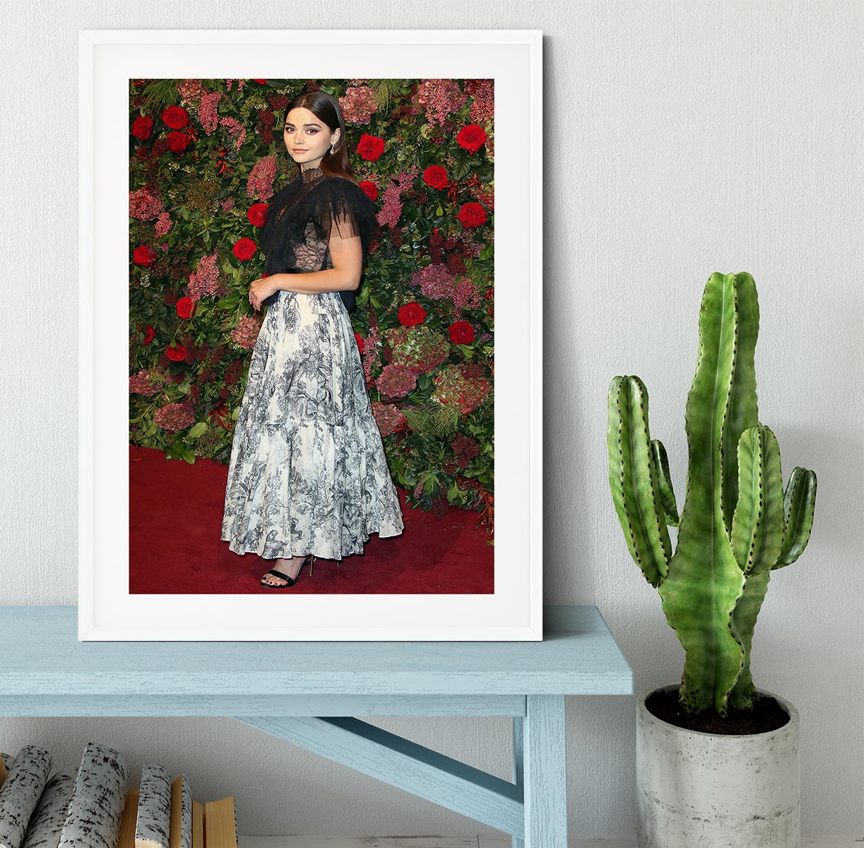 Jenna Coleman on the red carpet Framed Print - Canvas Art Rocks - 5