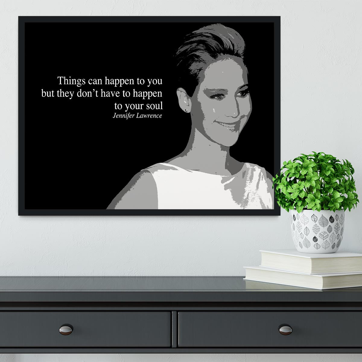 Jennifer Lawrence Happen To Your Soul Framed Print - Canvas Art Rocks - 2