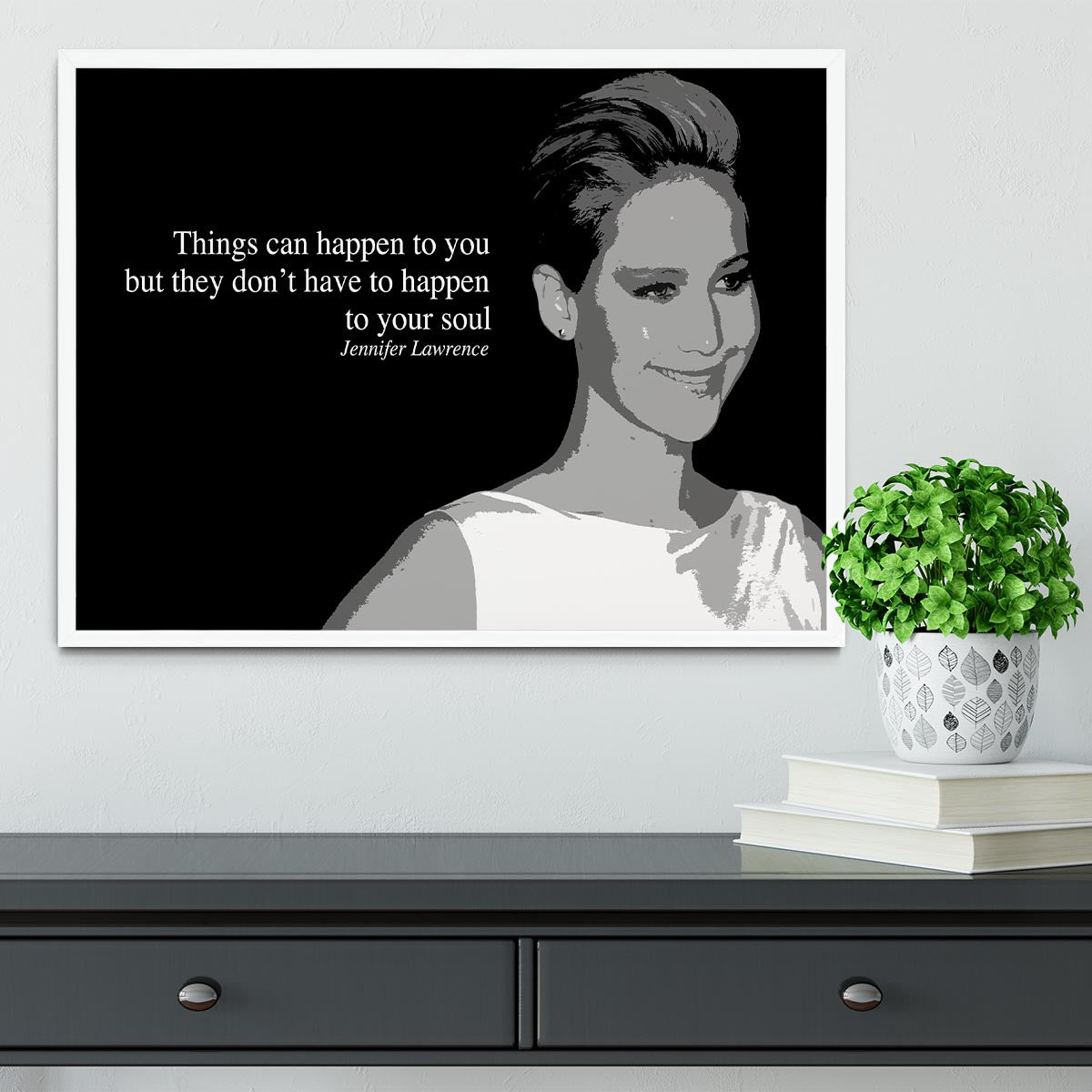 Jennifer Lawrence Happen To Your Soul Framed Print - Canvas Art Rocks -6
