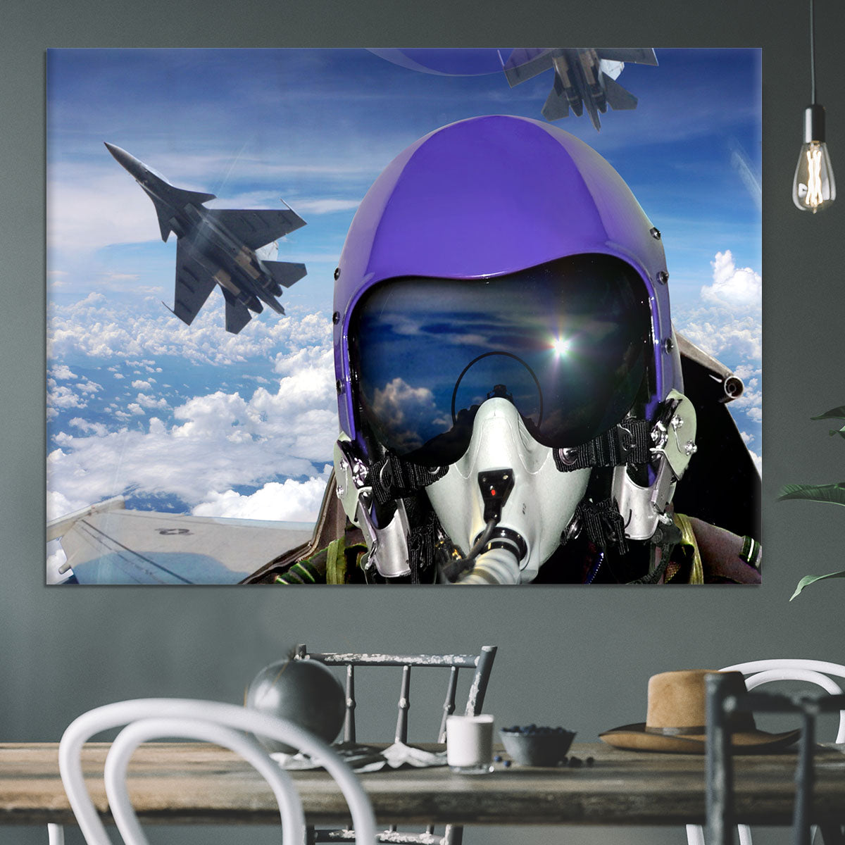 Jet fighter pilot cockpit view Canvas Print or Poster - Canvas Art Rocks - 3