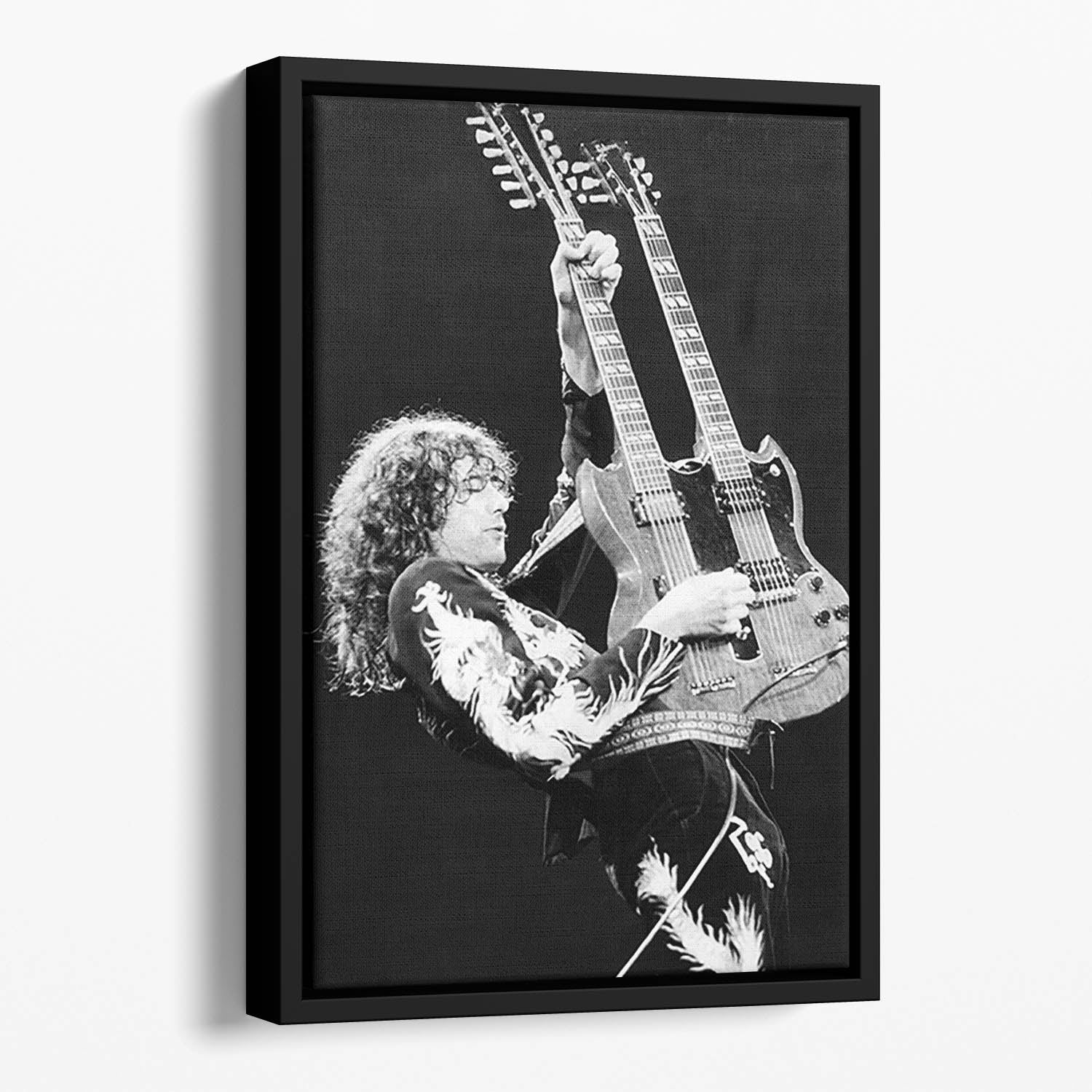 Jimmy Page of Led Zeppelin Floating Framed Canvas